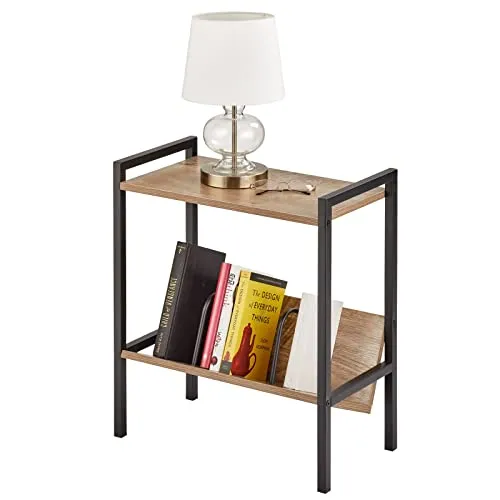 M Design Beistelltisch Bücherregal 2 Ebenen Beistelltisch Schwarz/Grau