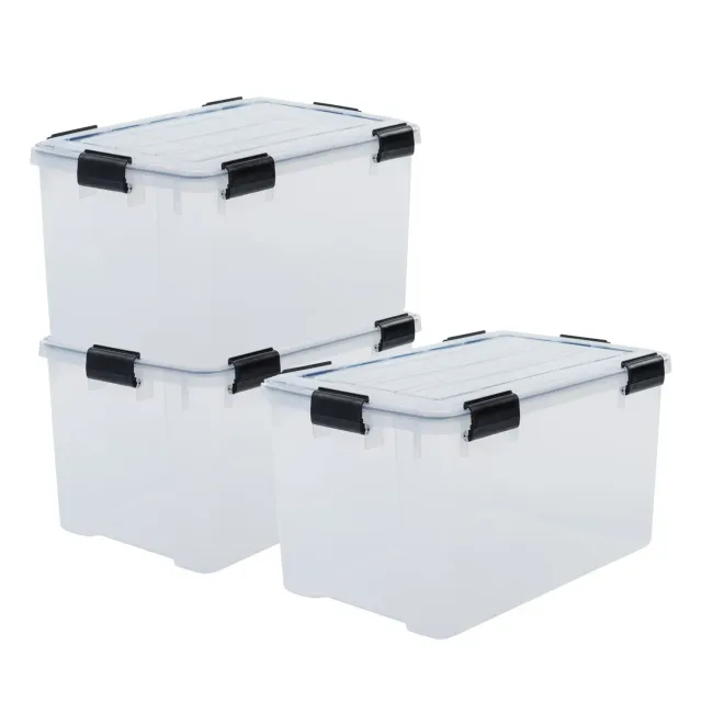 Iris Ohyama Air Tight Box DDAT-LD Aufbewahrungsbox 70L 3er-Set transparent