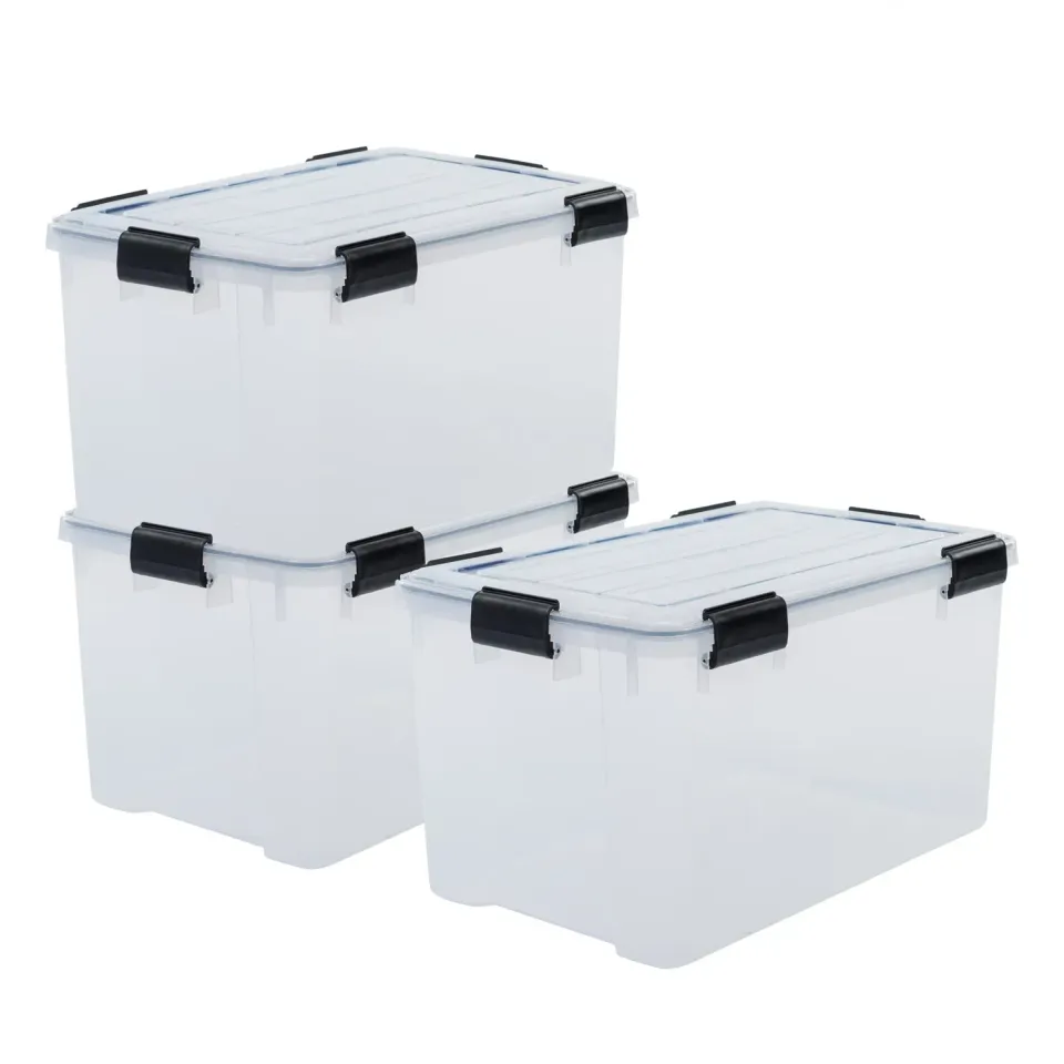 Iris Ohyama Air Tight Box DDAT-LD Aufbewahrungsbox 70L 3er-Set transparent