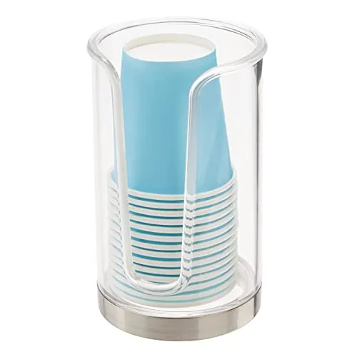 mDesign Becherspender Pappbecher transparent-silber 14 Becher