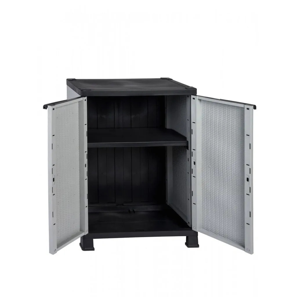 Kreher Madera Kunststoffschrank Bundle grau 2tlg Rattan