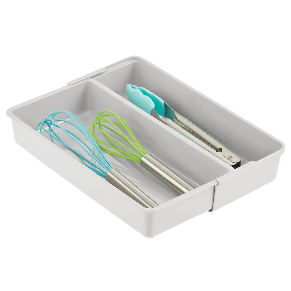 mDesign Schubladen Organizer 2er-Set hellgrau verstellbar