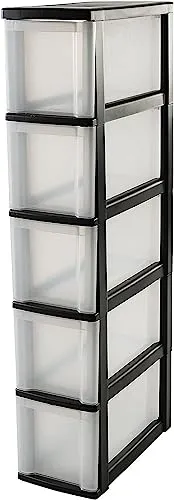 Iris Ohyama NSC-205 Rollcontainer Schwarz 5x10L schmal