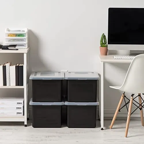 Iris Ohyama FB-21E Aufbewahrungsbox 45L 4er schwarz stapelbar