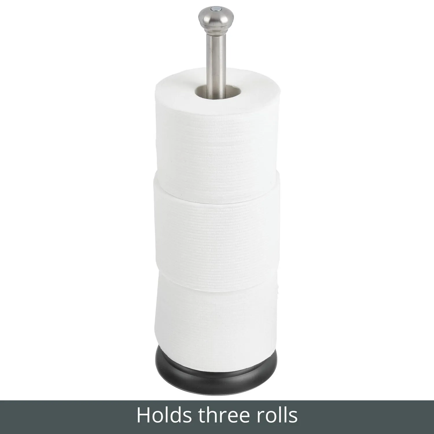 mDesign Toilettenpapierhalter freistehend silber für 3 Rollen