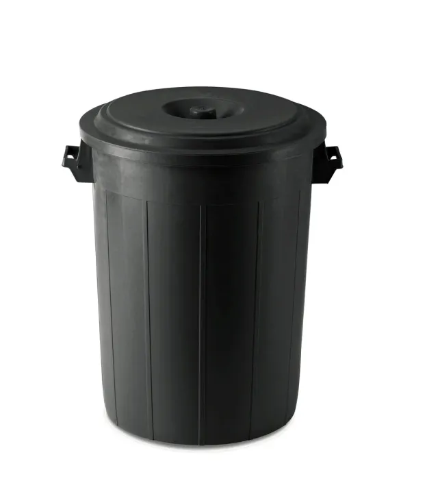 Kreher XXL Abfalltonne 120L Schwarz mit Deckel