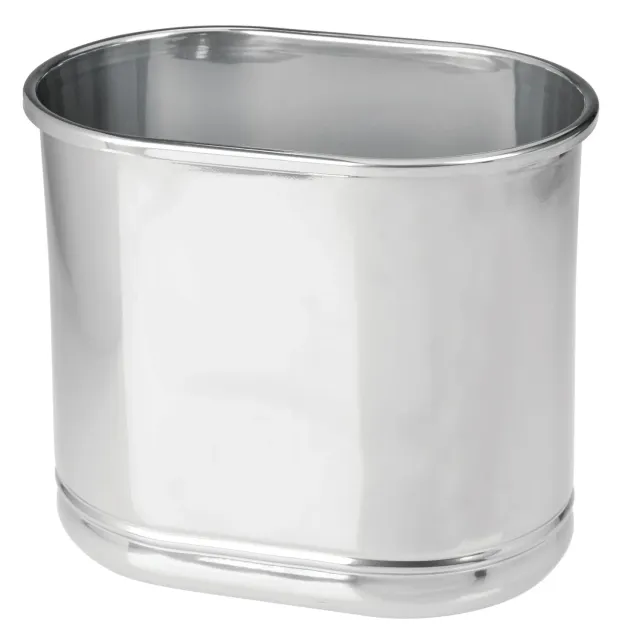 M Design ovaler Mülleimer Metall 9,5 L silber