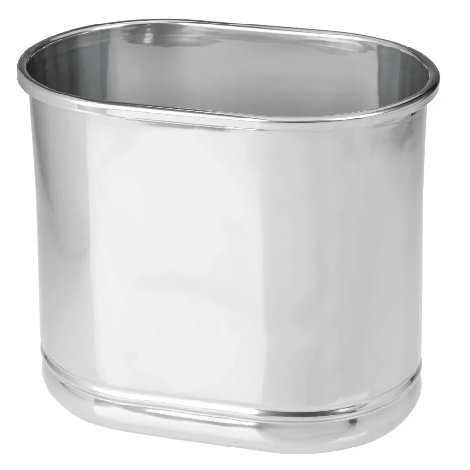 M Design ovaler Mülleimer Metall 9,5 L silber