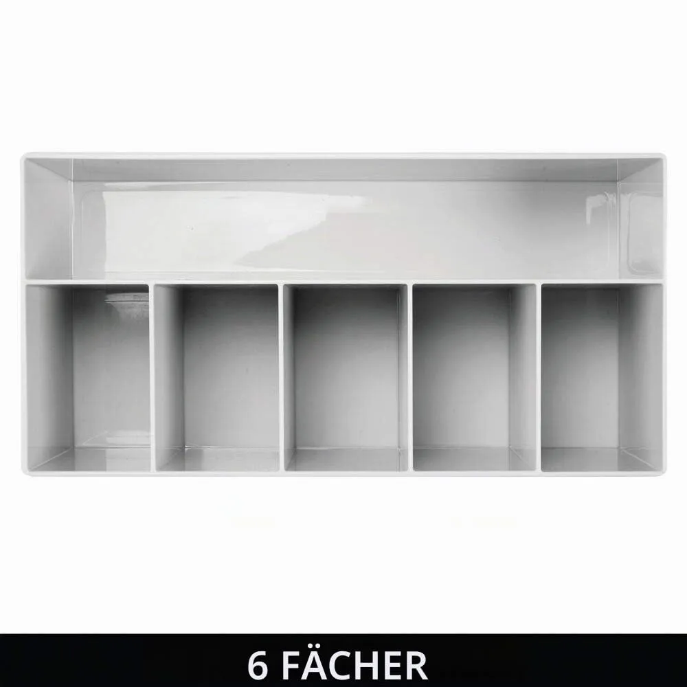mDesign Schminkaufbewahrung 6 Fächer Kosmetik Organizer Grau