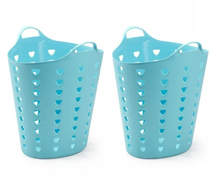 Kreher Tragekorb 65 Liter Blau 2er Set gelocht