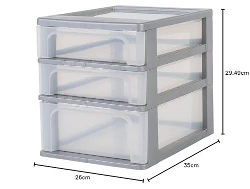 Iris Ohyama Organizer Chest OCH-2021 Schubladenbox Silber 4+7L A4