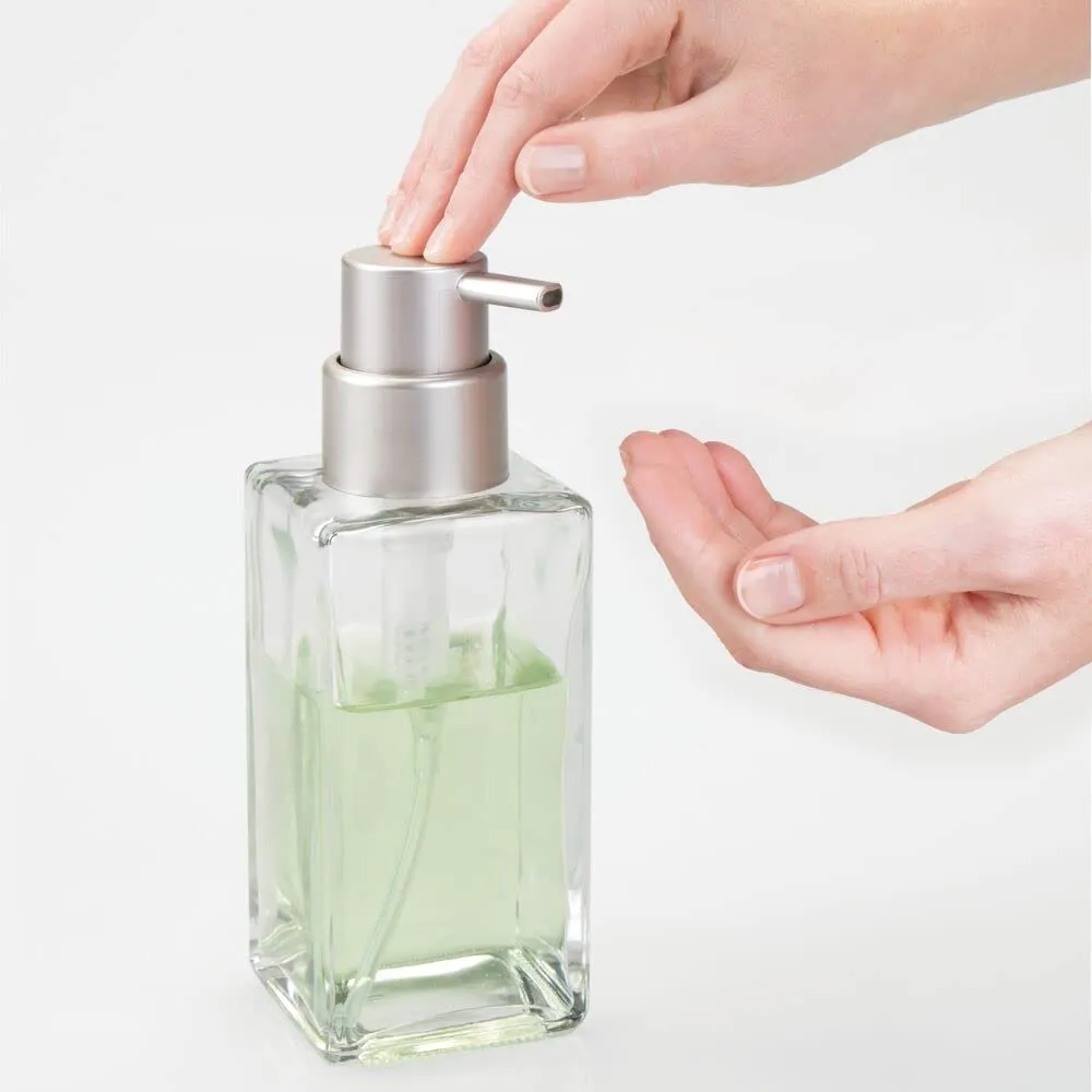 mDesign Seifenspender 2er-Set 414 ml Glas transparent