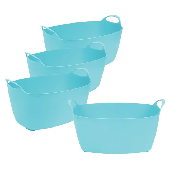 Kreher Tun Mehrzweckkorb 35 Liter Blau 4er Set flexibel