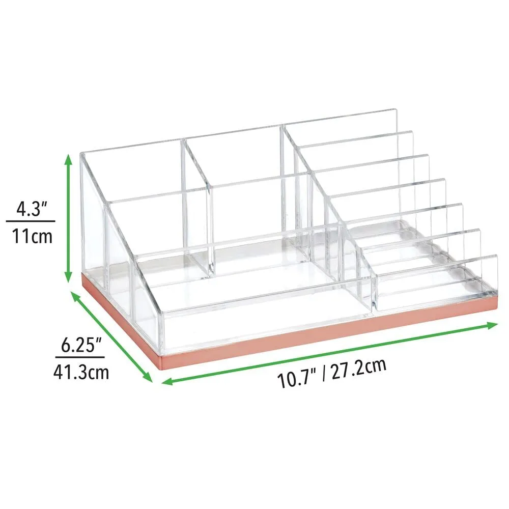 mDesign Kosmetik Organizer Rosegold 10 Fächer durchsichtig