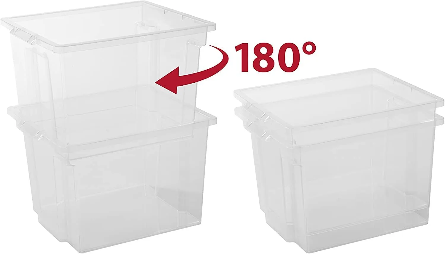 Iris Ohyama USB-M Aufbewahrungsbox 30L 6er Set transparent