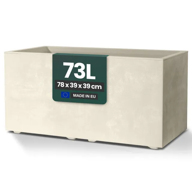 Kreher Millennium 73L Pflanzkübel Creme Weiß rechteckig