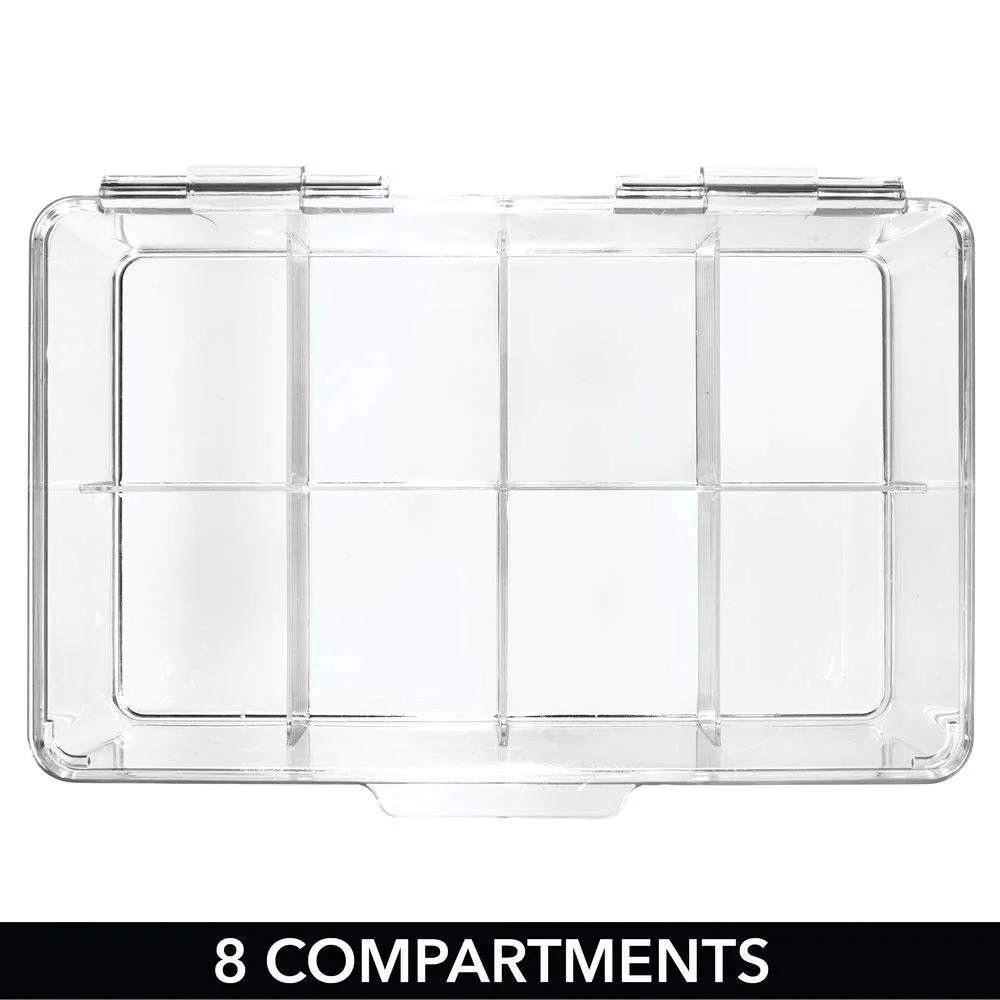mDesign Küchen Organizer 8 Fächer transparent Griff