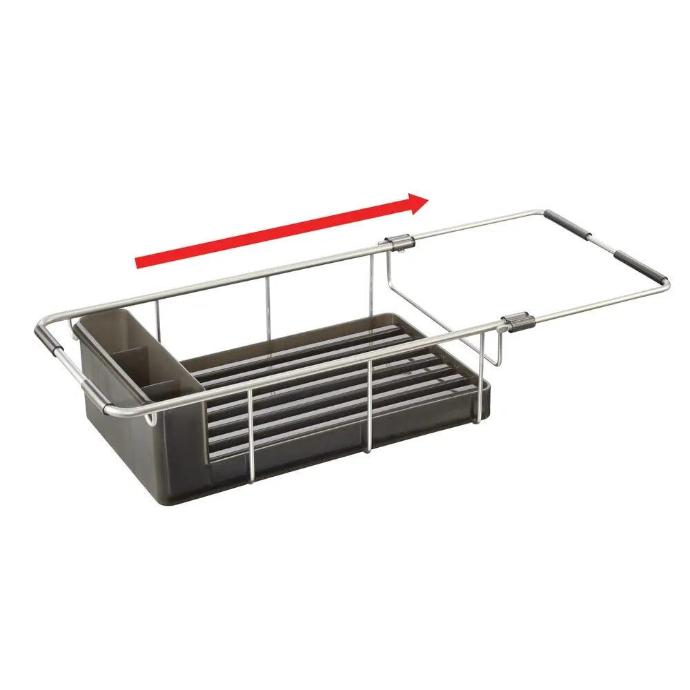mDesign Abtropfgestell Aluminium smoke-silber Besteckkasten