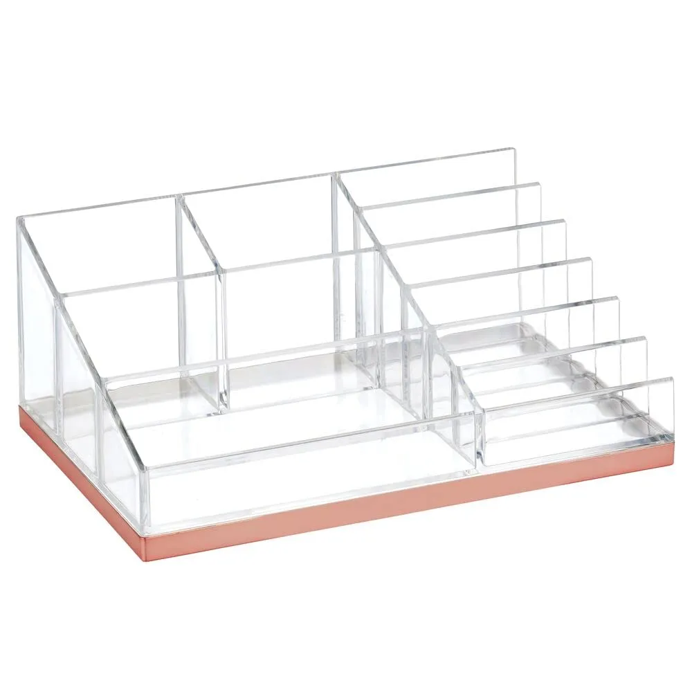 mDesign Kosmetik Organizer Rosegold 10 Fächer durchsichtig