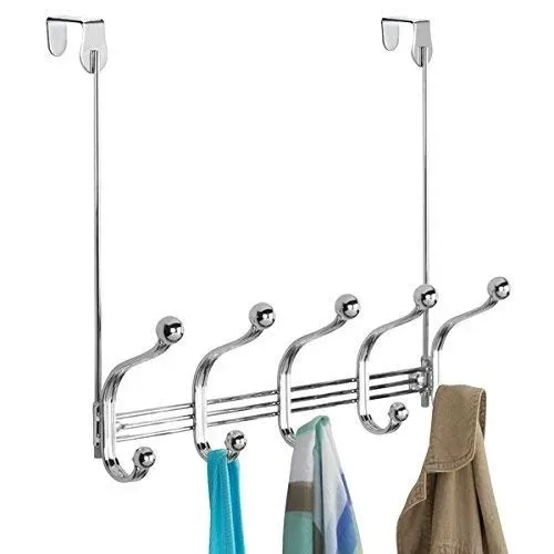 mDesign Türgarderobe 5 Doppelhaken Hakenleiste chrom