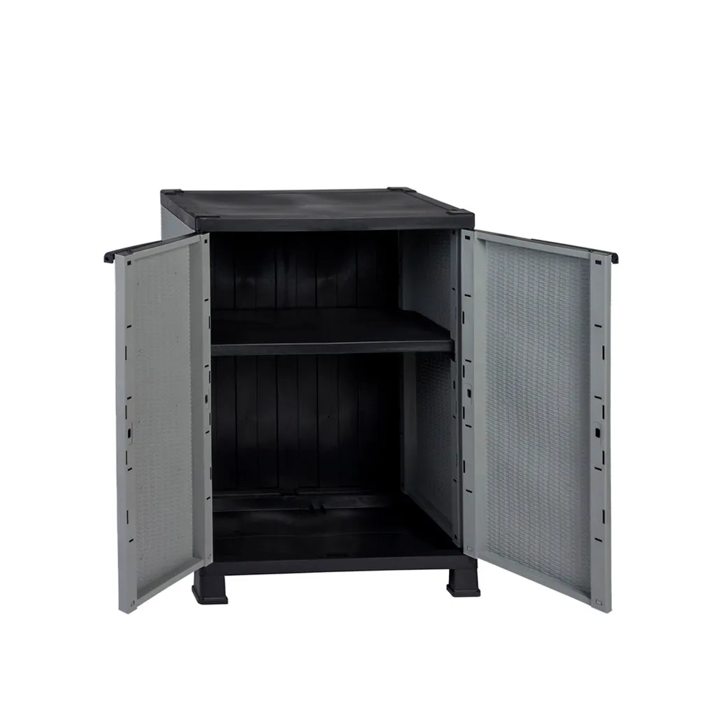 Kreher Madera Kunststoffschrank 68x40x171 Rattan Abschließbar