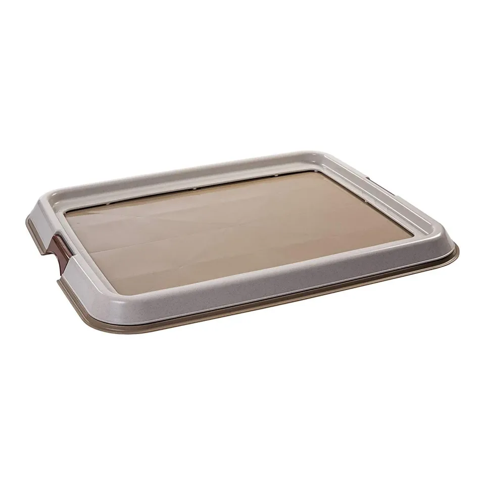 Iris Ohyama FT-650 Hundetoilette Beige Tablett 55x65cm Matte-Halter