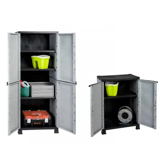 Kreher Madera Kunststoffschrank Bundle grau 2tlg Rattan