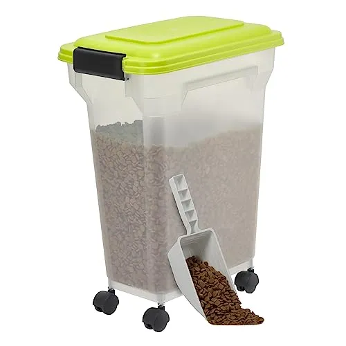 Iris Ohyama ATS-M Futterbox 20L Pistazie luftdicht mit Rollen
