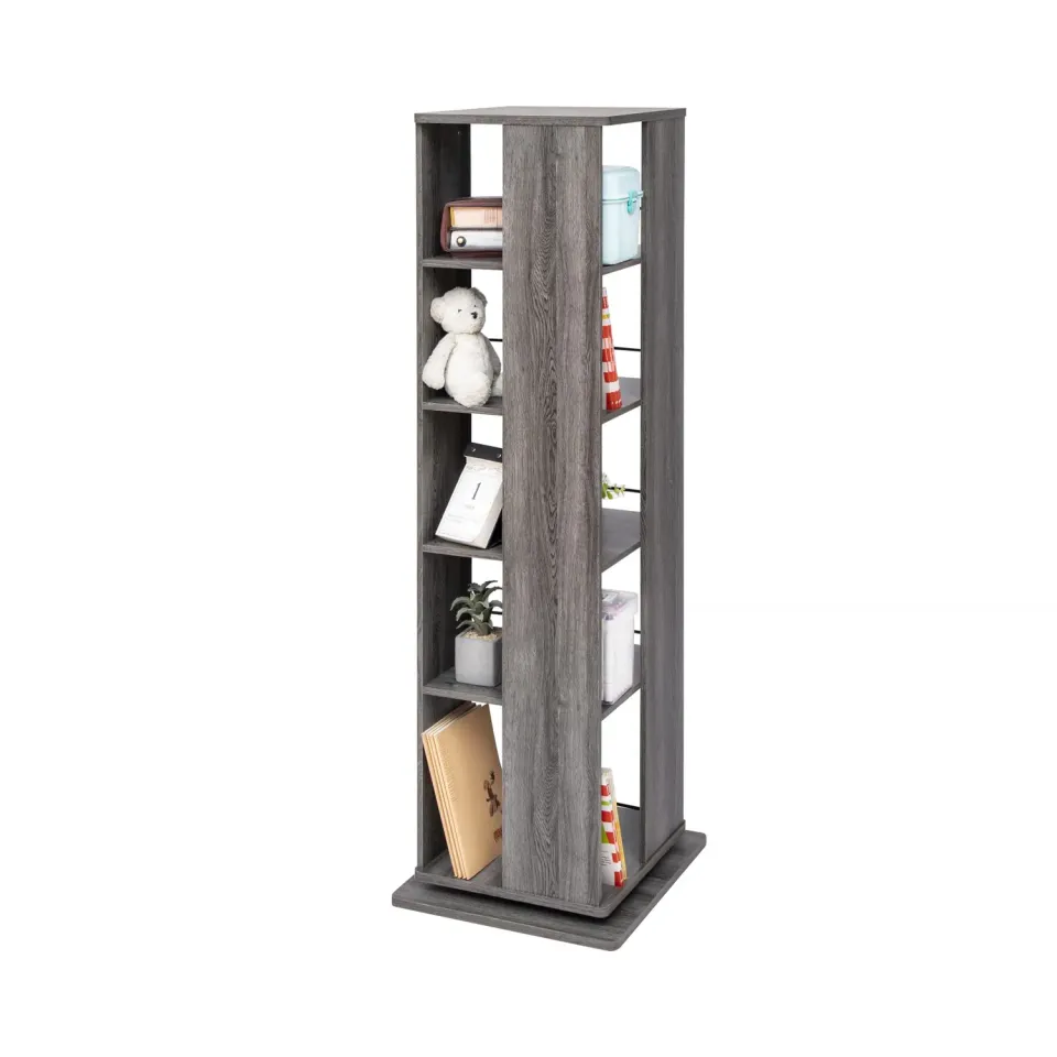 Iris Ohyama Revolving Book Shelf RBS-5S Eiche grau