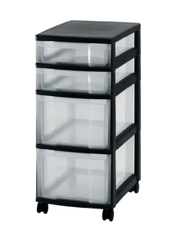 Iris Ohyama NMC-322 Schubladenschrank 4 Schubladen schwarz