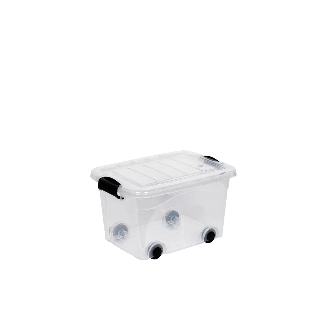 Kreher Roller Box Aufbewahrungsbox 60 L transparent Rollen