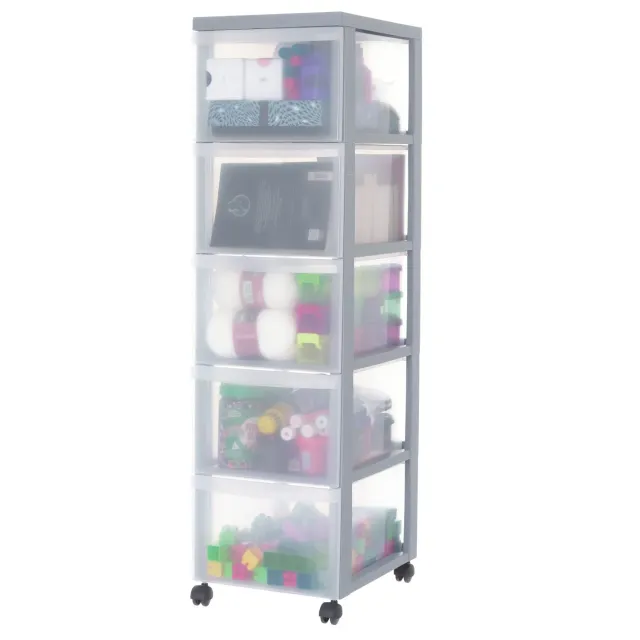Iris Ohyama A4 Drawer DC-305 Rollcontainer 5 Schubladen grau