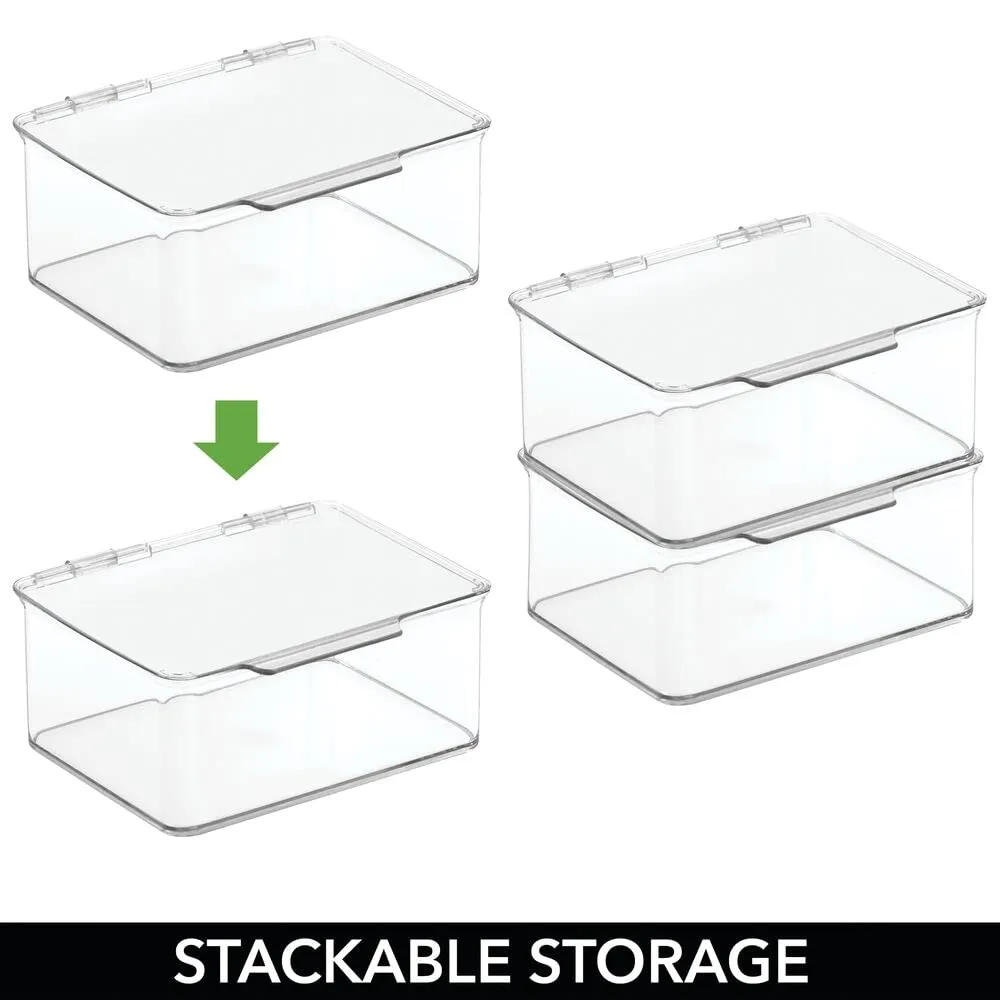 mDesign 2er-Set Küchen Organizer Box transparent Deckel