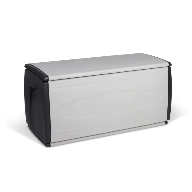 Kreher Mehrzweckbox Kissenbox 308 L Schwarz-Grau Sitztruhe Deckel
