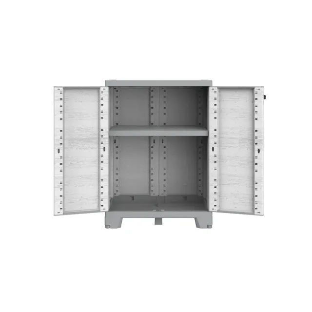 Kreher Sequoia Beistellschrank Grau XL Holzoptik abschließbar