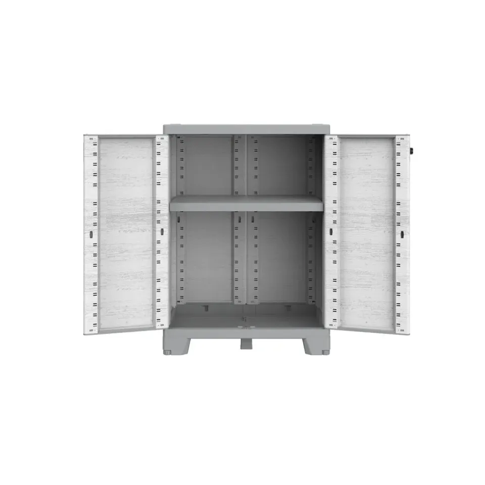 Kreher Sequoia Beistellschrank Grau XL Holzoptik abschließbar