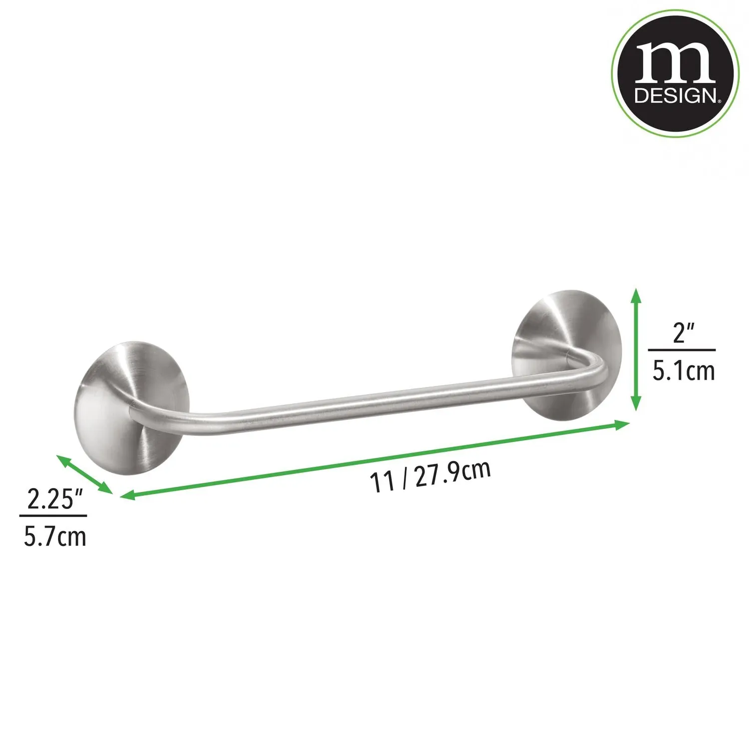 mDesign 9140MDKEU Handtuchhalter 2er-Set selbstklebend Edelstahl