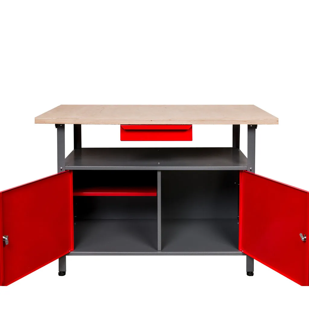 Kreher Werkbank Metall Rot 120cm 2er-Set Türen