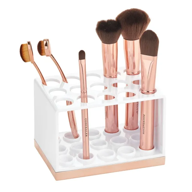 mDesign Kosmetik Organizer 15 Fächer weiß-rotgold für Make-up