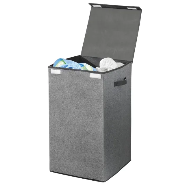M Design Wäschekorb Polypropylen Dunkelgrau 64,1 cm mit Deckel