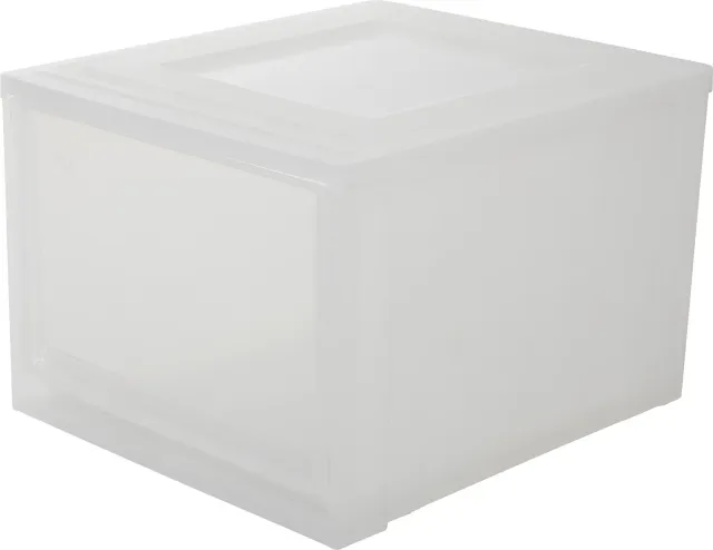 Iris Ohyama Maxi Drawer L Schublade 40L gefrostet weiß stapelbar