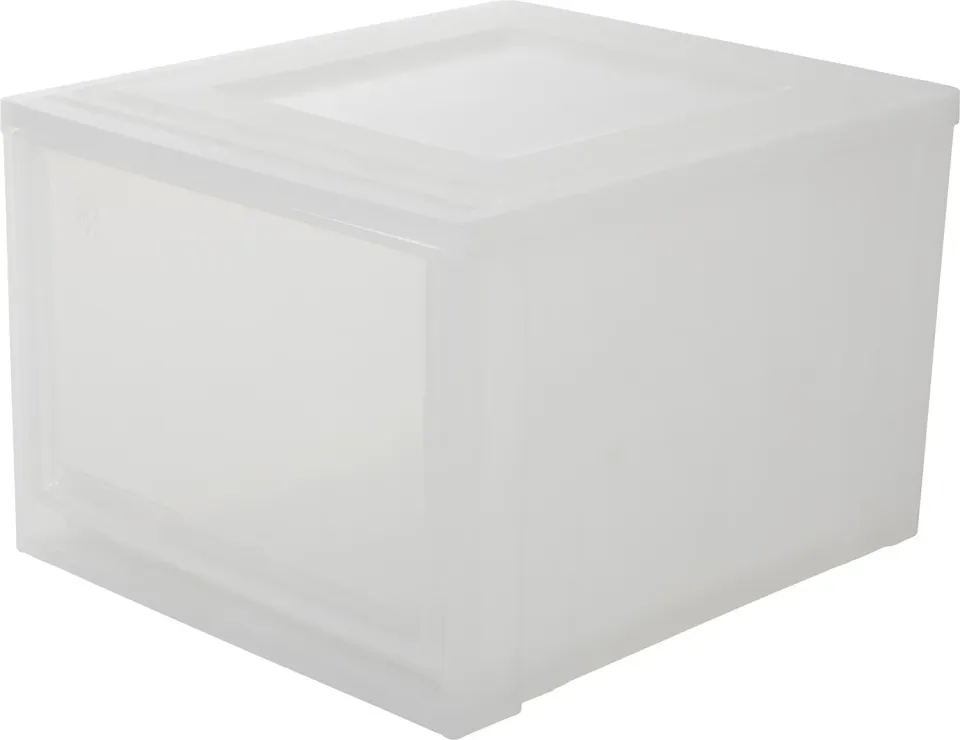 Iris Ohyama Maxi Drawer L Schublade 40L gefrostet weiß stapelbar