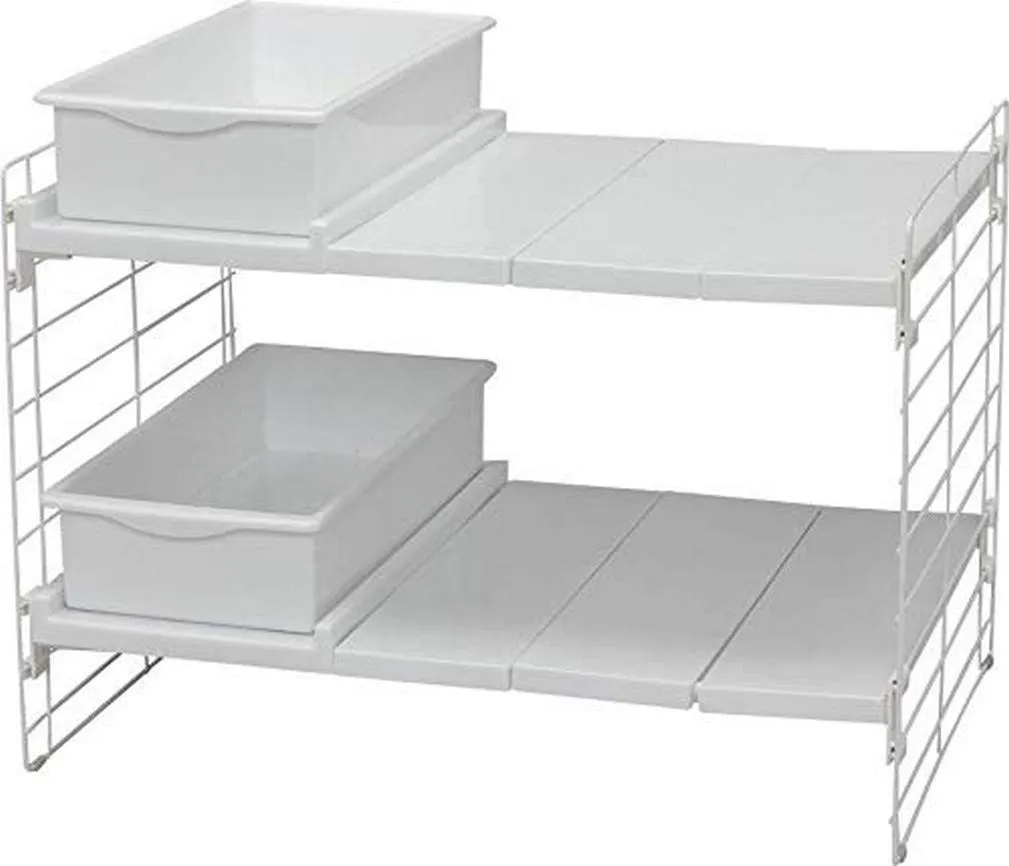 Iris Ohyama USD-1V Unterschrank Regal Weiß ausziehbar 1-fach