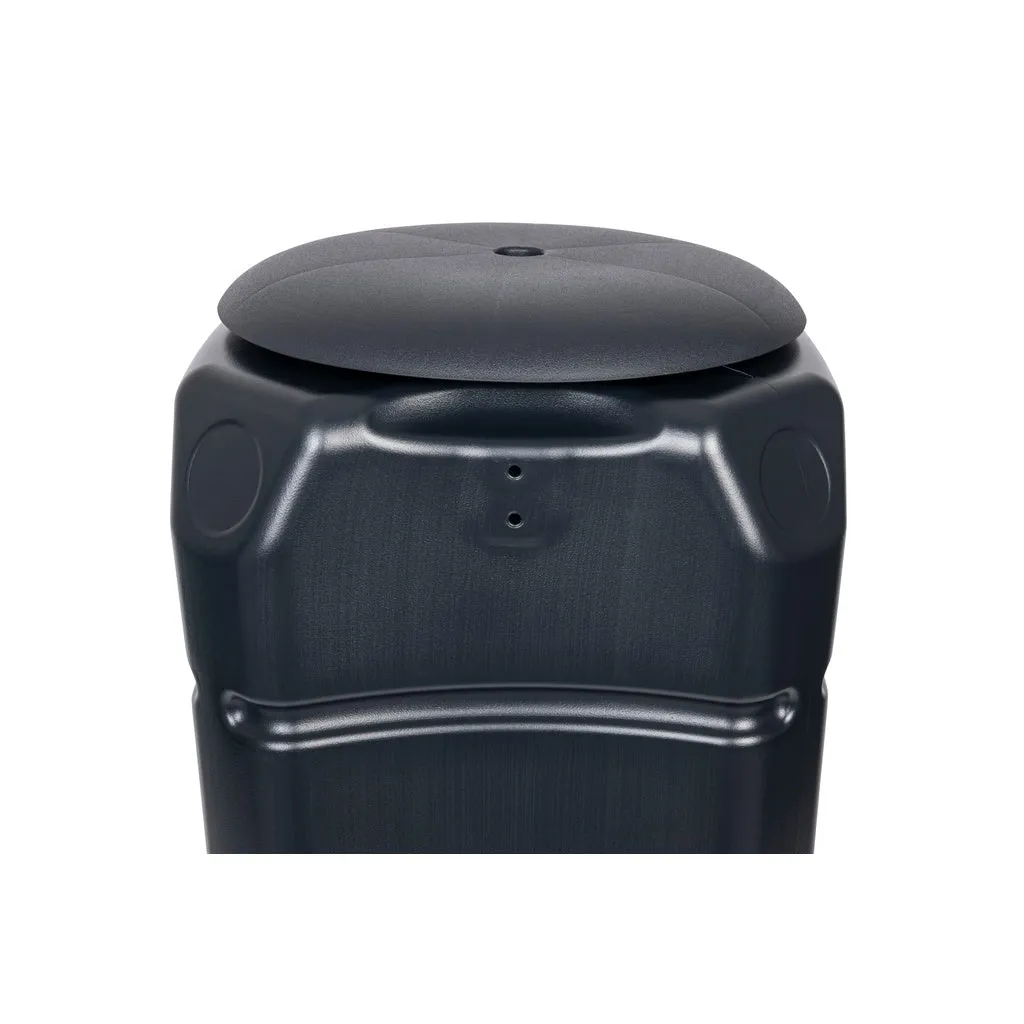 Kreher Tenso Regentonne Anthrazit 120 L eckig mit Hahn Standfuß