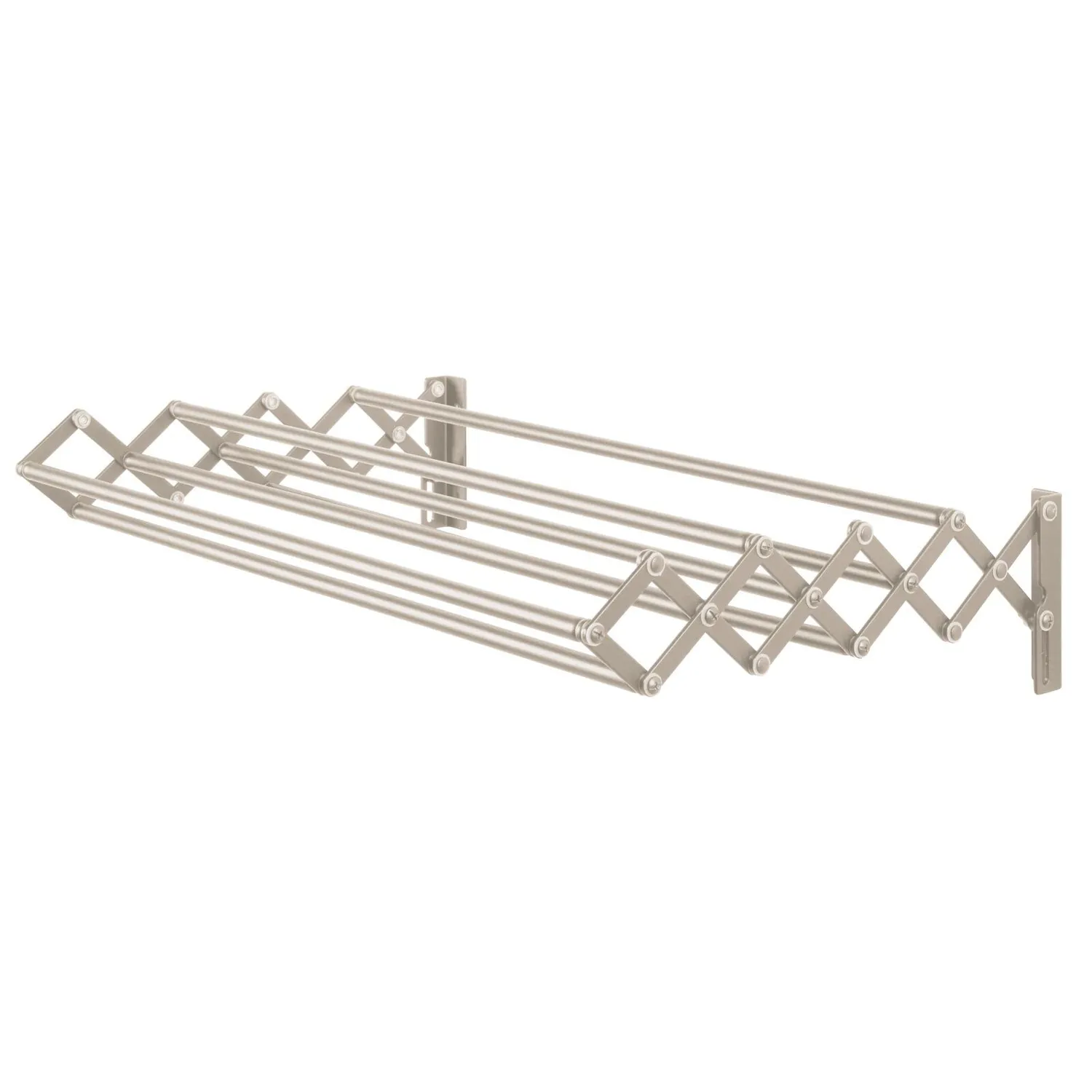 mDesign Wäscheständer Wandmontage Stahl ausziehbar 8 Stangen