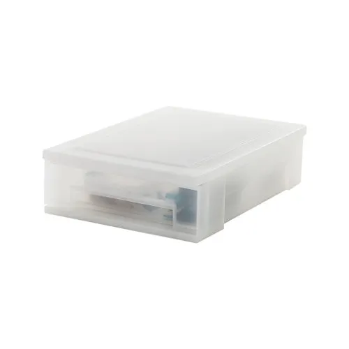 Iris Ohyama SD-110 Schubladenbox Frostweiß 4x7,5L stapelbar
