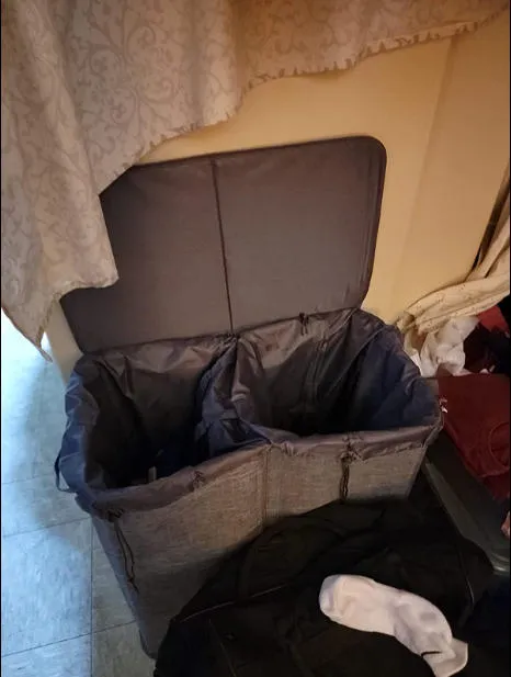 Lifewit Wäschekorb 136 L mit Deckel 2 Fächer Grau faltbar