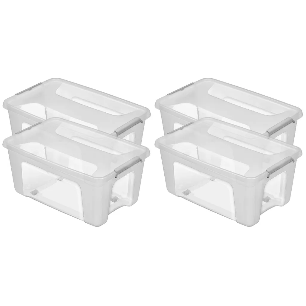 Kreher Prime Store 43L Aufbewahrungsbox Transparent Rollen stapelbar