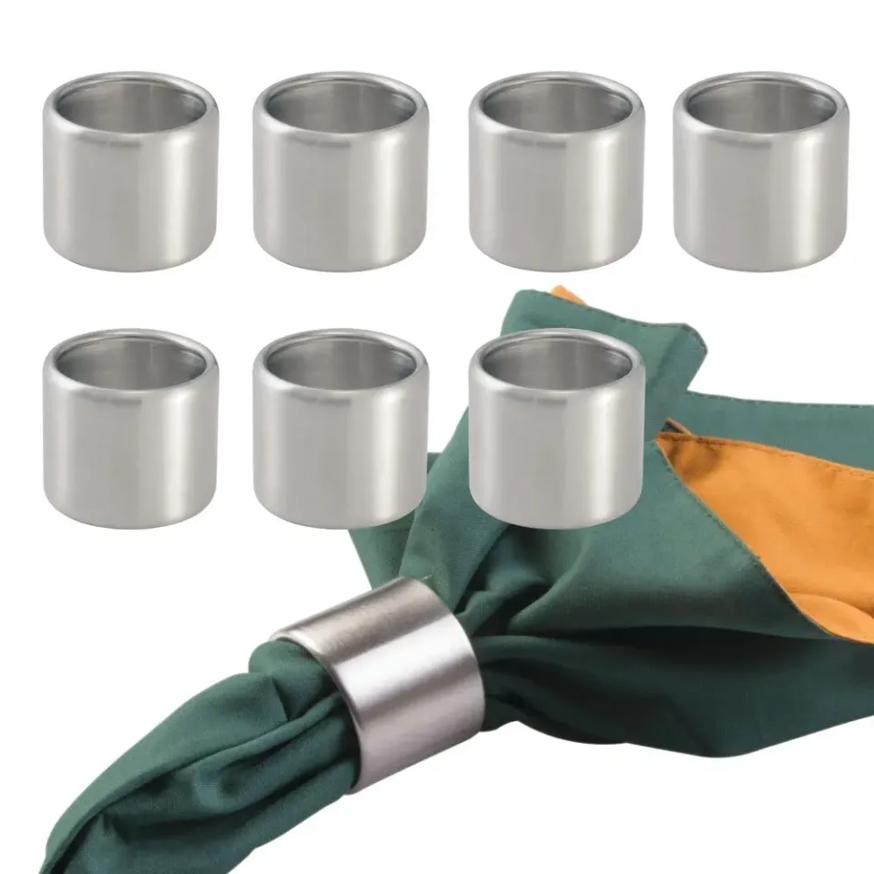 mDesign Serviettenringe 8er-Set Edelstahl mattsilber