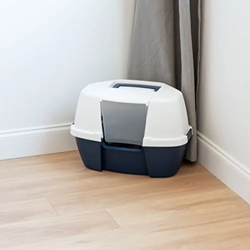 Iris Ohyama Jumbo Corner Katzentoilette Navy Eckform
